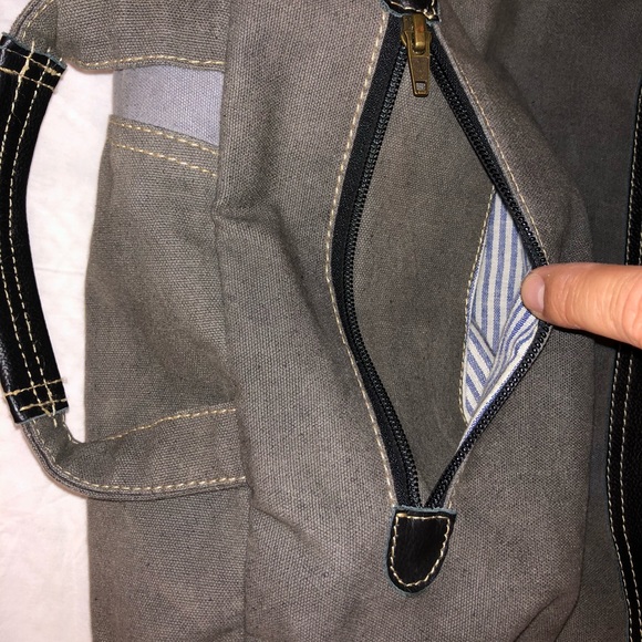 Canvas/leatherette messenger/laptop/satchel bag - Picture 10 of 11